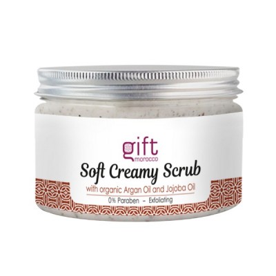 Natural Creamy Scrub with Organic Argan Oil and Jojoba Oil - Natural, Exoliating, Nourishing - Paraben Free